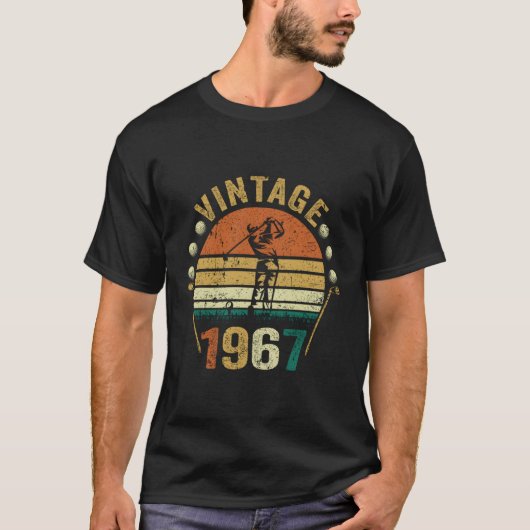 第53回誕生日ギフトゴルファーヴィンテージ1967ゴルフ愛好家 Tシャツ (正面)