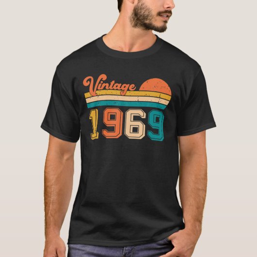 第53回誕生日ギフトヴィンテージ1969クラシック年男性女性 Tシャツ (正面)