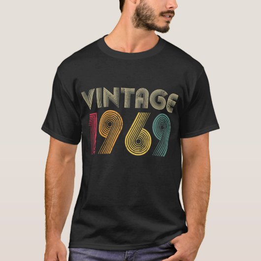 第53回誕生日ギフトヴィンテージ1969クラシック年男性女性 Tシャツ (正面)