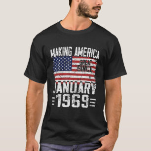 第53回誕生日ギフト1969年1月米国国旗53Y Tシャツ