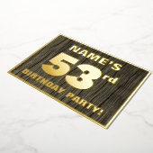 第53回誕生日パーティはっきりしたー:木目フェイク模様 箔招待状 (回転した状態)