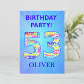 第53回誕生日パーティーの招待の名前の追加 招待状 (スタンド正面)