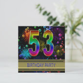 第53回誕生日パーティー招待（バブル付き） 招待状 (スタンド正面)