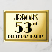 第53回誕生日パーティー – アールデコ検索「53」 +名前 箔招待状 (正面)
