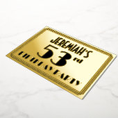 第53回誕生日パーティー – アールデコ検索「53」 +名前 箔招待状 (回転した状態)