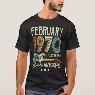第53回誕生日レトロギター1970年2月53年 Tシャツ