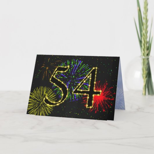 第54回誕生日パーティーへの招待 招待状 (正面)