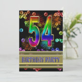 第54回誕生日パーティー招待(バブル付き) 招待状 (スタンド正面)