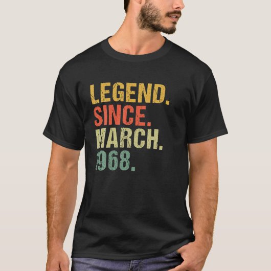 第54回誕生日伝説1968年3月以来54年 Tシャツ (正面)