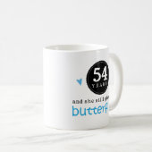 第54結婚記念日の蝶のためのギフト コーヒーマグカップ (正面右)