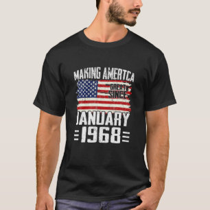 第54誕生日1968年1月54年アメリカ国旗 Tシャツ