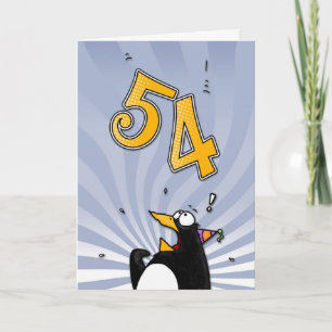 第54誕生日-ペンギンの驚きカード カード
