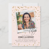 第55おもしろいモダン写真50誕生日 招待状 (正面)