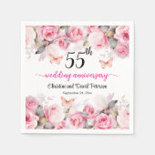 第55回エメラルド結婚ズ記念赤面バラ スタンダードカクテルナプキン (正面)