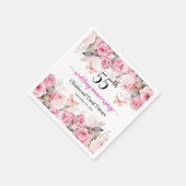 第55回エメラルド結婚ズ記念赤面バラ スタンダードカクテルナプキン (角)
