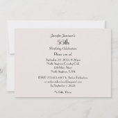 第55回バースデーパーティーお祝い淡い色のピンクローズ 招待状 (裏面)