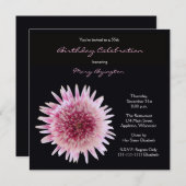 第55回バースデーパーティー招待豪華なガーベラ 招待状 (正面/裏面)