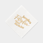第55回バースデーパーティー25回スクリプトバラ金ゴールド 箔ナプキン (右)