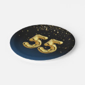 第55回パーティーバルーンと金ゴールド紙吹雪 ペーパープレート (アングル)