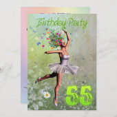 第55回誕生日パーティーの招待状 招待状 (正面/裏面)