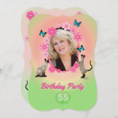 第55回誕生日パーティーへの招待 招待状 (正面/裏面)