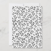 第55回誕生日パーティー,白黒の数字パターン 招待状 (裏面)