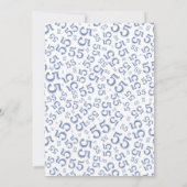 第55回誕生日パーティー,青/白の数字パターン 招待状 (裏面)