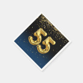 第55回金ゴールドバルーンと紙吹雪ナプキン スタンダードカクテルナプキン (角)