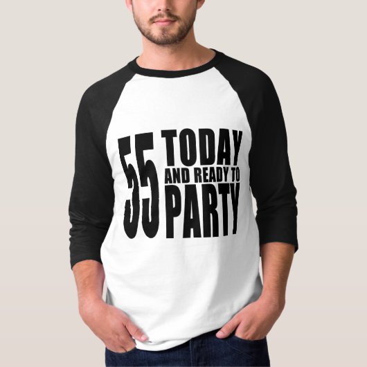 第55誕生会: 55今日及びパーティを楽しむために用意して下さい Tシャツ (正面)