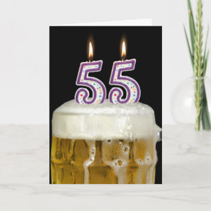 第55誕生日ビール カード