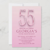 第55誕生日ピンクダイヤモンド 招待状 (正面)