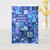 第55誕生日ブラザー、ブルースクウェア カード (黄色い花)
