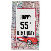 第55誕生日レトロコルベット地図 スモールペーパーバッグ (正面)
