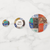 第55誕生日レトロライセンスプレート コンフェッティ (裏面)