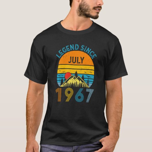 第55誕生日伝説1967年7月以来ヴィンテージ55イェー Tシャツ (正面)