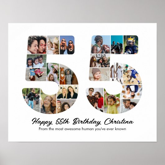 第55誕生日第55回写真コラージュ記念日 ポスター (正面)