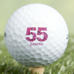 第55誕生日義母への贈り物 – ピンクフローラ ゴルフボール