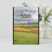第55誕生祝いのゴルフカスタマイズ可能な招待 招待状 (スタンド正面)