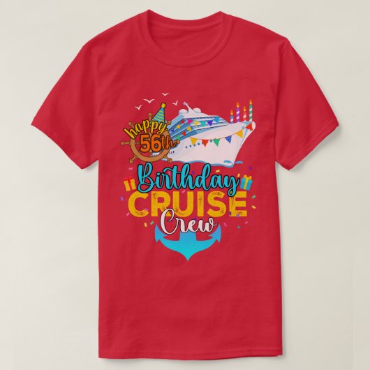 第56誕生日クルーズクルー Tシャツ (デザイン正面)
