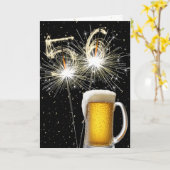 第56誕生日スパークラーズビールマグ カード (黄色い花)