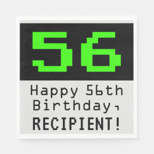 第56誕生日-ネルディ/オタク系のスタイル「56」と名前 スタンダードランチョンナプキン