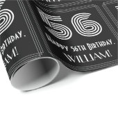 第56誕生日: 名前とのアールデコによってインスパイア一見"56" ラッピングペーパー (ロールコーナー)