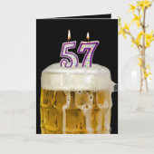 第57誕生日ビアオンブラック カード (黄色い花)