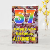 第57誕生日; 素朴な紅葉; 虹"57" カード (黄色い花)