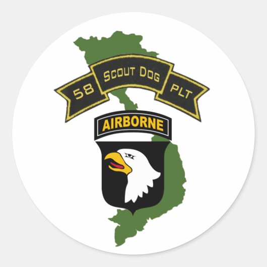 第58回スカウト犬の小隊101IDスタンプ ラウンドシール (正面)