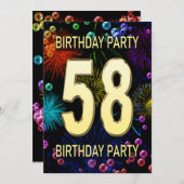 第58回バースデーパーティー招待花火大会 招待状 (正面/裏面)