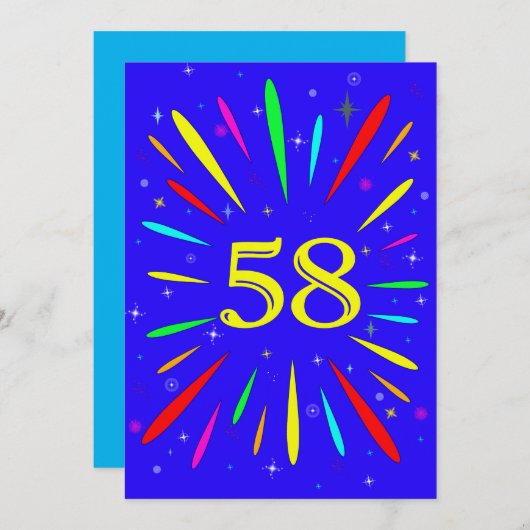 第58回誕生日パーティーの招待状の爆発 招待状 (正面/裏面)