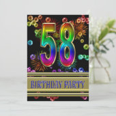 第58回誕生日パーティー招待(バブル付き) 招待状 (スタンド正面)