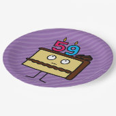 第59お誕生日ケーキ(ろうそくあり) ペーパープレート (アングル)