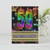 第59回バースデーパーティーへの招待(バブルあり) 招待状 (スタンド正面)